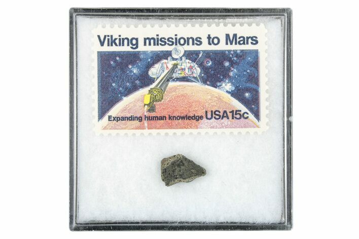 Martian Meteorite ( g) Slice - With Viking Mission Stamp #340000